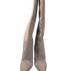 Nine West Women's Taupe Chicke Block Heel Knee High Boots Size 9M